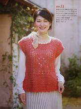 拼花方块钩针衣服图解 方块花演变的无袖钩衣----既简单又漂亮