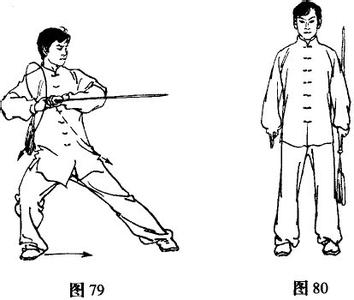 吴氏64式太极剑谱要点 太极剑第二组图解和要点