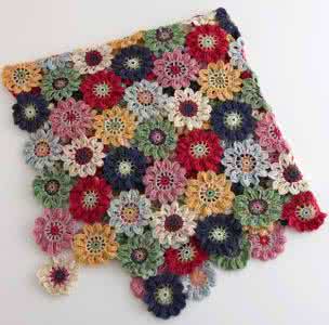 儿童毛衣钩针编织实例 钩针花片----家居编织实例