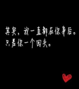 我一直都在你身后等待 其实，我一直都在你身后，就差一个回头。
