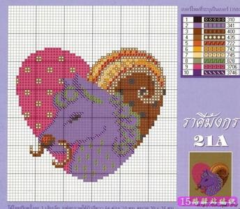 毛衣绣心形图案 十二星座毛衣编织图案，心形图案（可绣可织）|棒针编织图解