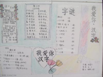 我爱汉字手抄报内容 我爱汉字手抄报内容,资料