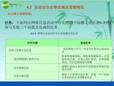 信息安全法律法规 教育教学法律法规 《信息安全法律法规及道德规范》参考教案1