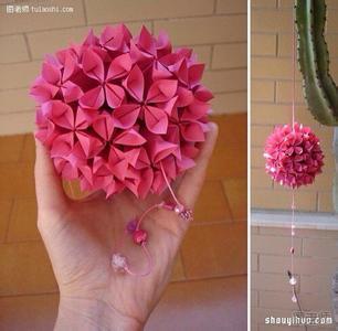 折纸风铃花的花球折法 折纸花球的基础教程