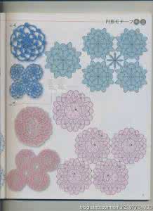 祖母方块钩针拼花花样 钩针基础----钩花与拼花