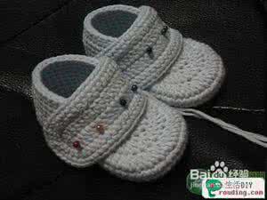 毛线贝壳鞋 单片缝合式宝宝贝壳鞋毛线鞋编织h