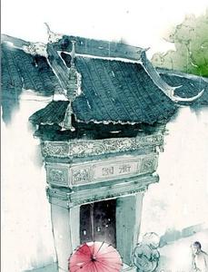 青瓦长忆旧时雨全诗 青瓦长忆旧时雨,朱伞深巷无故人。