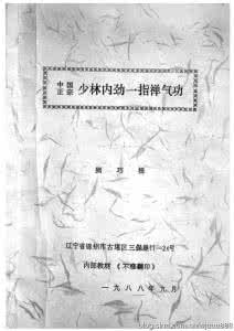 中国少林内劲一指禅 中国正宗少林内劲一指禅气功