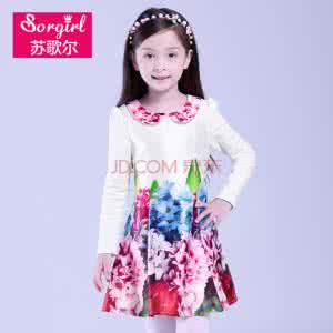 可爱秀童装  【童装系列】可爱的白底红花儿童小裙子