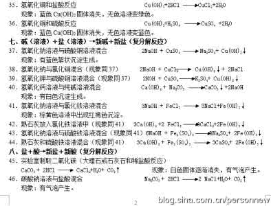 初三化学反应方程式 初三化学反应方程式及有关现象总结