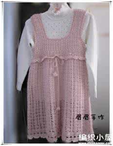 紫色淡雅图片 【童装系列】淡雅柔美的粉紫色钩花女童背心裙