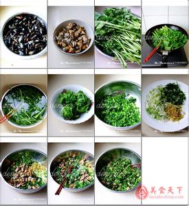 苔菜包子 春季最佳早餐包---苔菜海虹麦穗包子