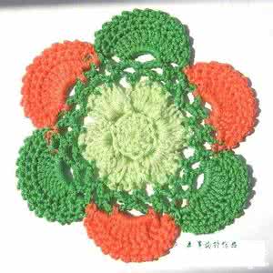 钩针杯垫图解 我的钩针作品_空心线 杯垫/隔热垫 含钩编教程