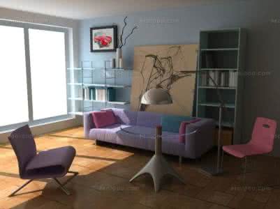 书房沙发床效果图 (46)书房沙发装修效果图：舒适简洁的实用书房变身休闲放松的空间