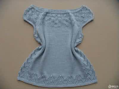 钩针圆肩套头衫图解 套头衫  粉蓝圆肩衣——宁静 