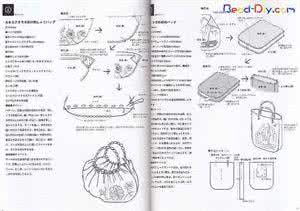 和风樱花束口布袋制作 小书 和风绣花布袋(全图)