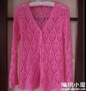 粉色大熊娃娃钩针图解 【女款系列】复古粉色钩针镂空花春日小开衫