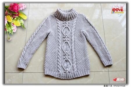 棒针女式套头毛衣的图 棒针套头毛衣----“美丽的叶”