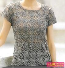 夏季短袖衫的钩针图解 一线连短袖衫（附图解及走势图）