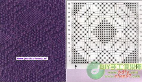 上下针错开的花样编织 织上下针的花样