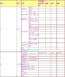 模具制造 模具制造报价单