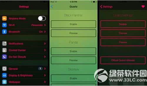 ps配色插件 iOS8越狱插件QuartzSettings 让系统设置配色多元化