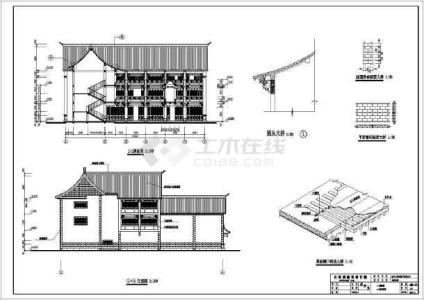 建筑设计施工图 某地明清建筑旧房改造建筑设计施工图