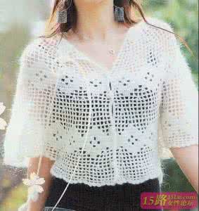 开衫毛衣外套花样图解 方块花样拼接开衫