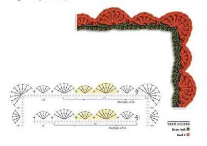 钩针花边图解大全 钩针拐角花边