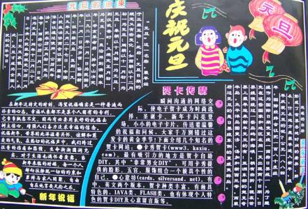 庆元旦迎新年黑板报 2013年元旦黑板报
