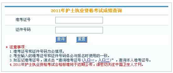 中国护士卫生人才网 中国卫生人才网2012成绩查询 中国卫生人才网2012成绩查询时间（护士/卫生资格考试成绩查询）